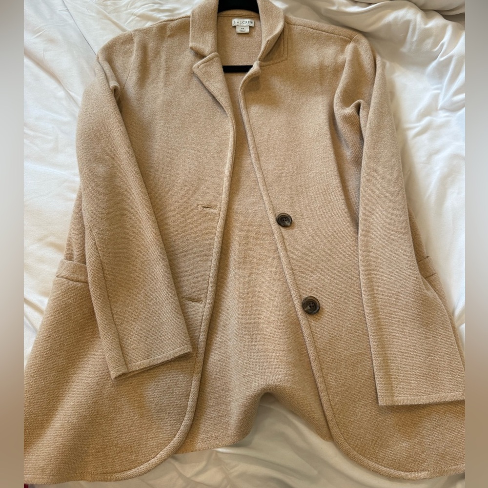 J. Crew cream/brown jacket